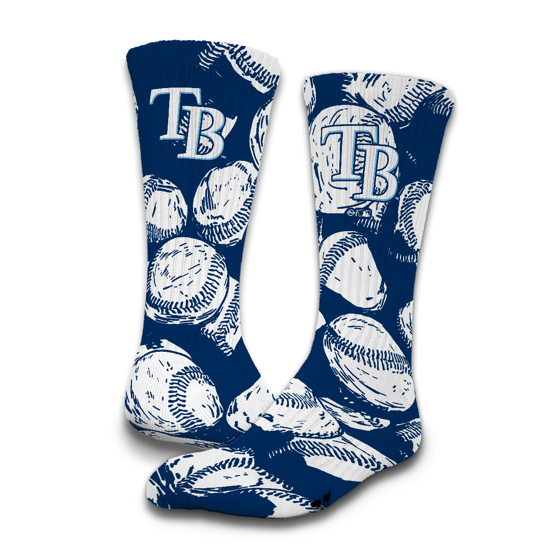 Tampa Bay Rays Baseball Pattern Socks