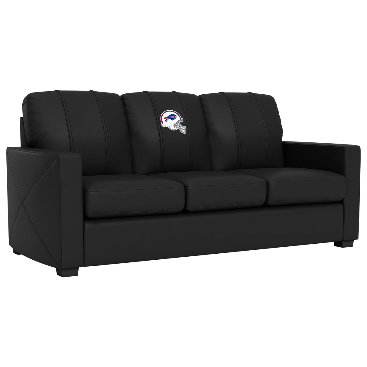 Silver Sofa with Buffalo Bills Helmet Logo