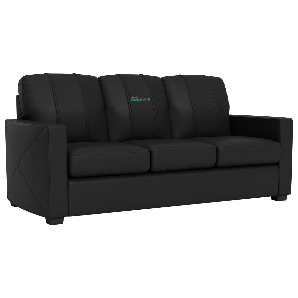 Silver Sofa with Miami Dolphins Secondary Logo