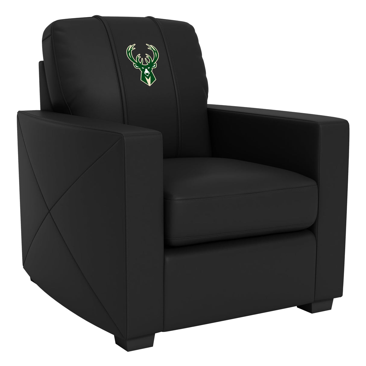 Silver Club Chair with Milwaukee Bucks Logo