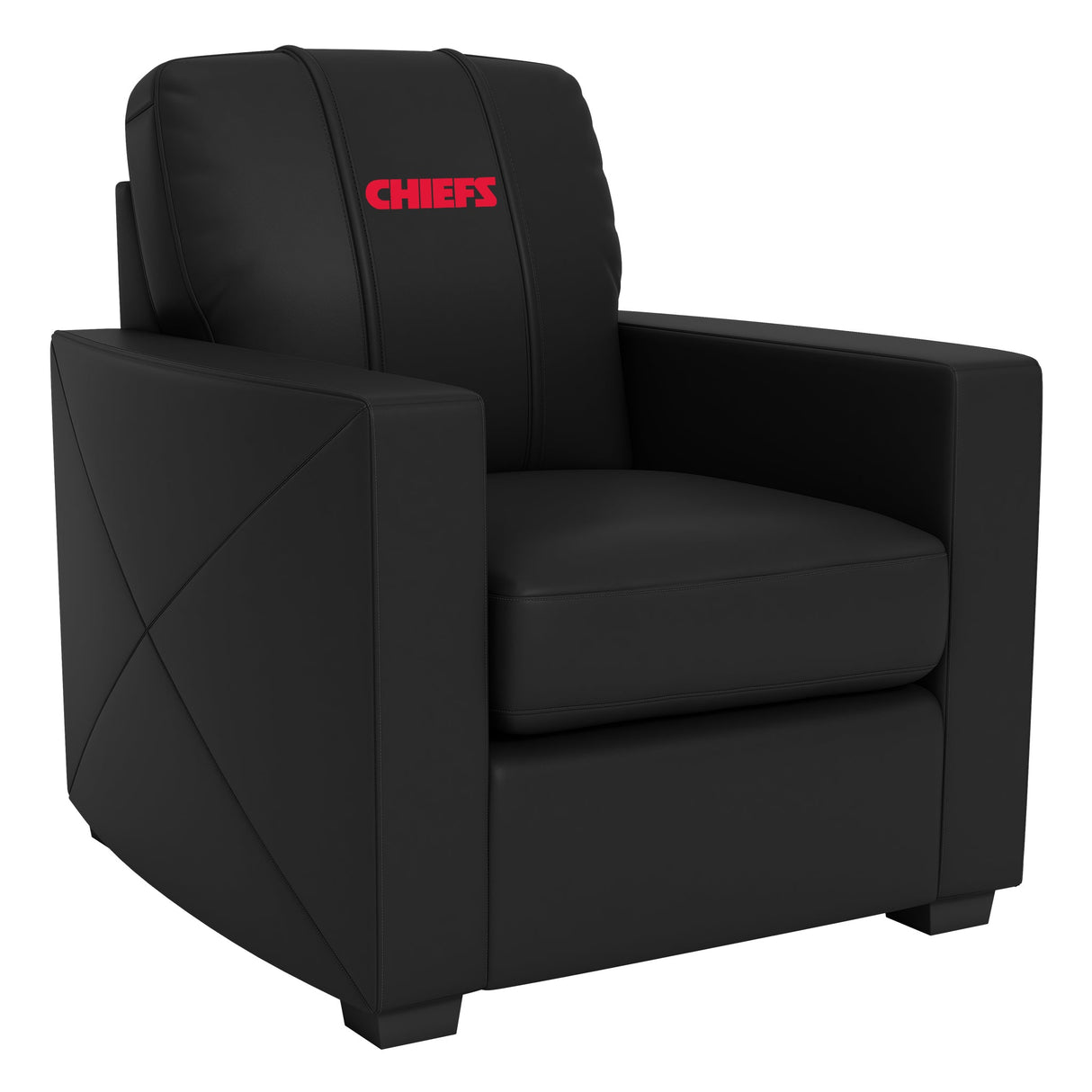 Silver Club Chair with Kansas City Chiefs Secondary Logo