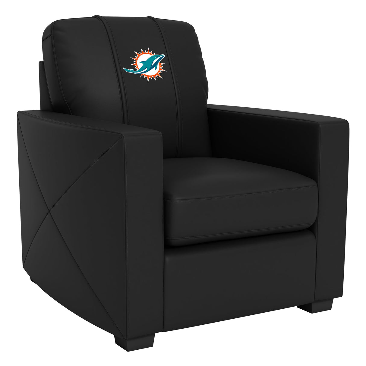 Silver Club Chair with Miami Dolphins Primary Logo