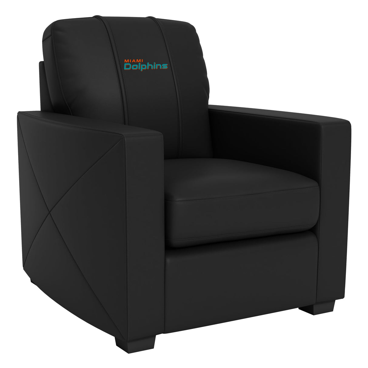 Silver Club Chair with Miami Dolphins Secondary Logo