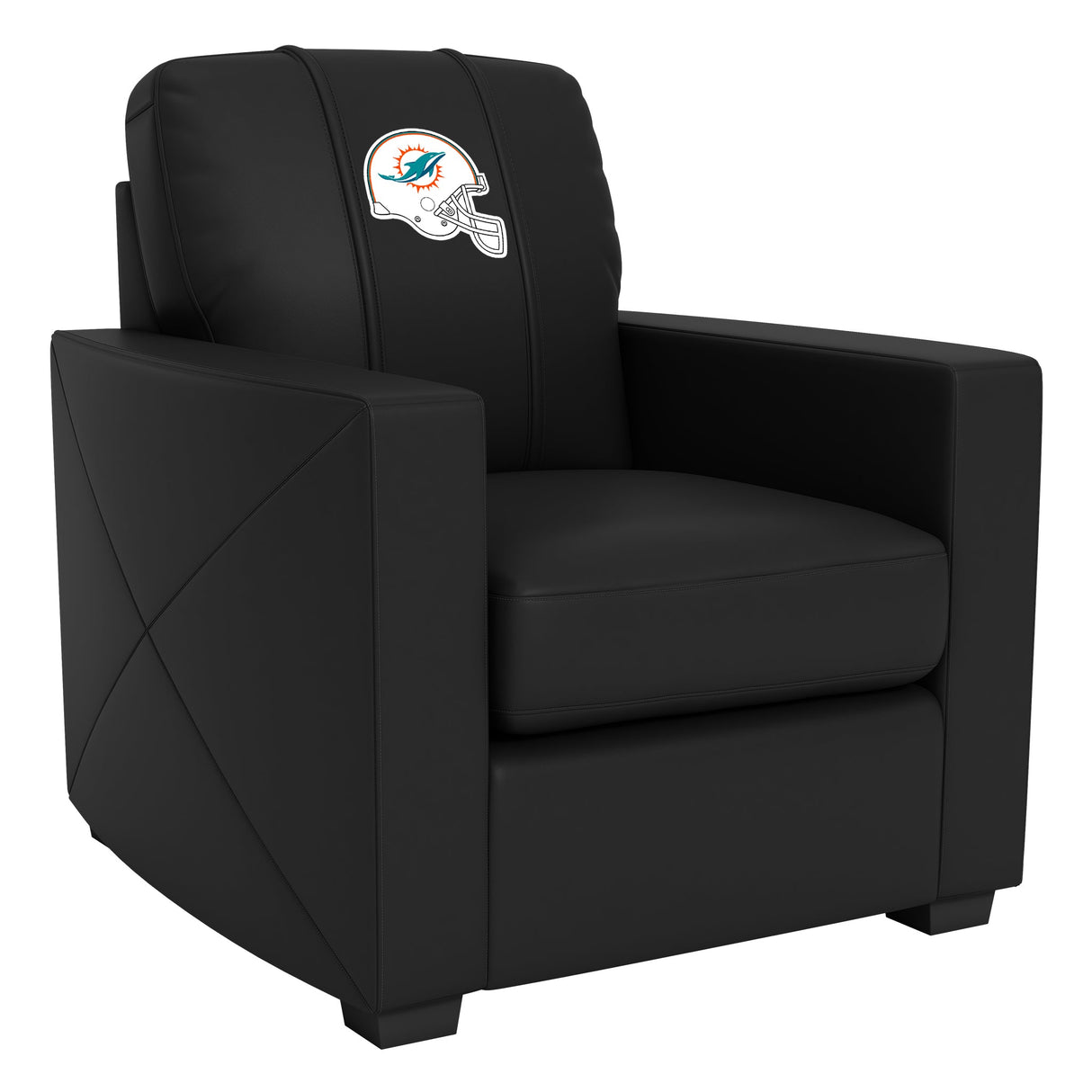 Silver Club Chair with Miami Dolphins Helmet Logo