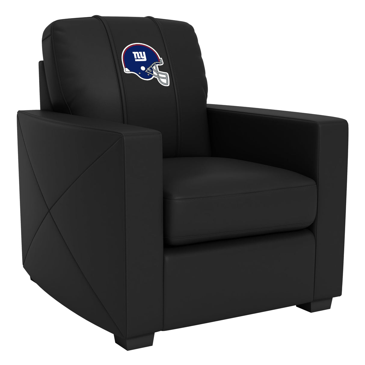 Silver Club Chair with New York Giants Helmet Logo
