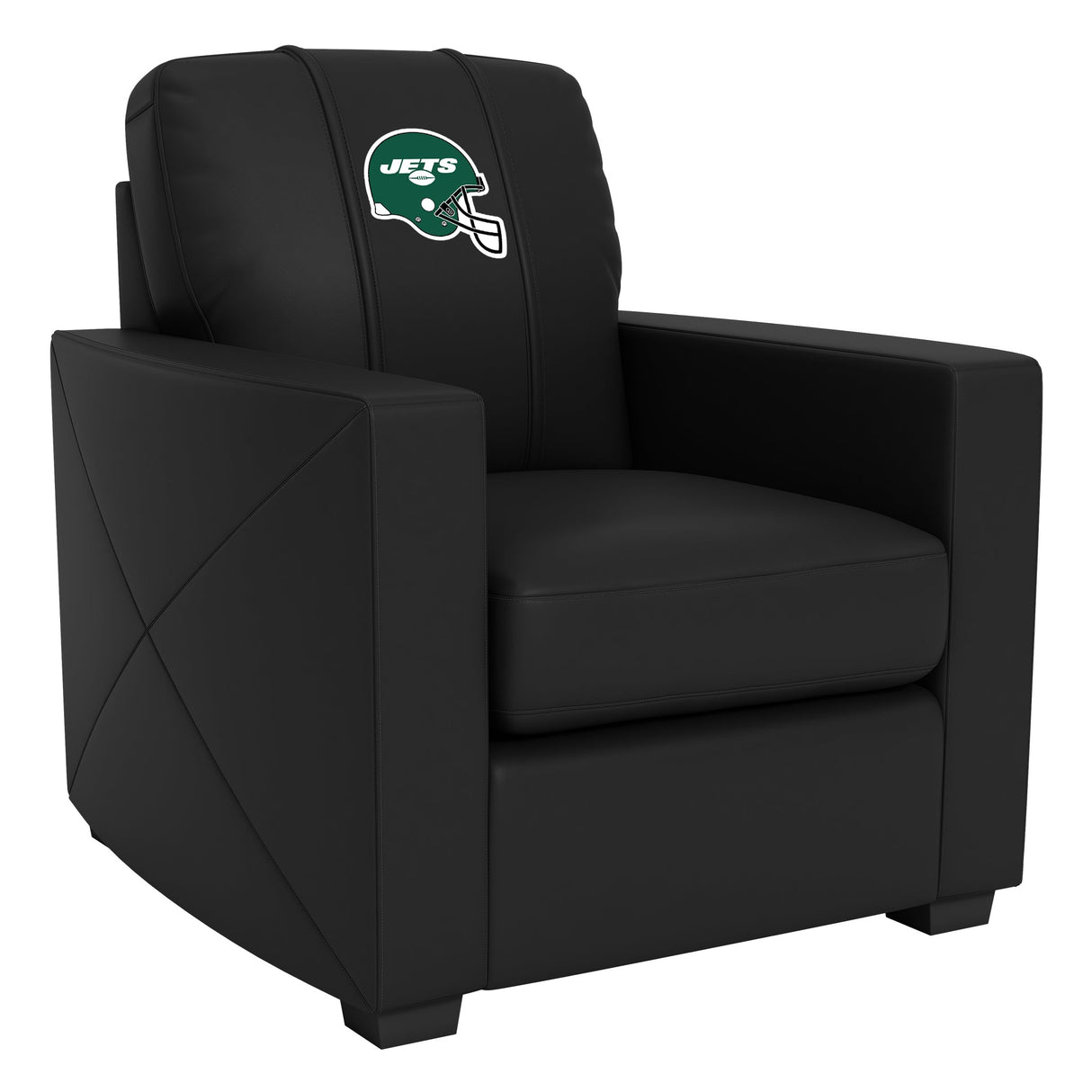 Silver Club Chair with New York Jets Helmet Logo