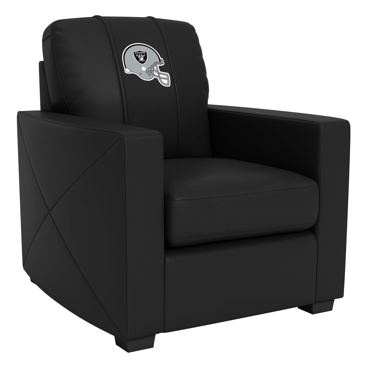Silver Club Chair with Las Vegas Raiders Helmet Logo