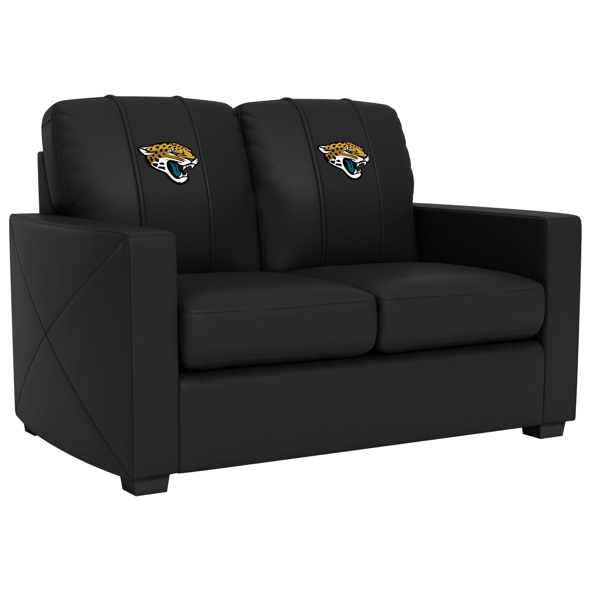 Silver Loveseat with Jacksonville Jaguars Primary Logo