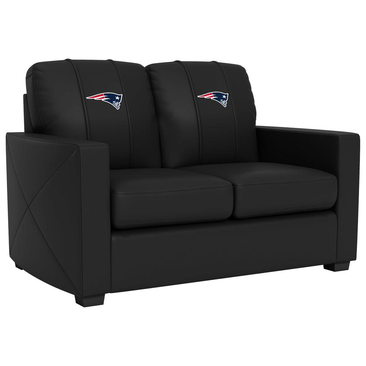 Silver Loveseat with New England Patriots Primary Logo