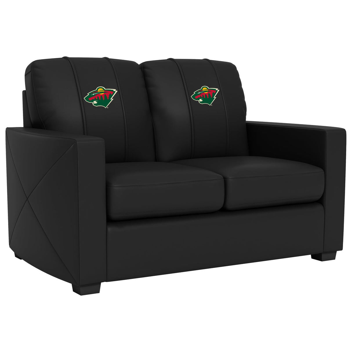 Silver Loveseat with Minnesota Wild Logo