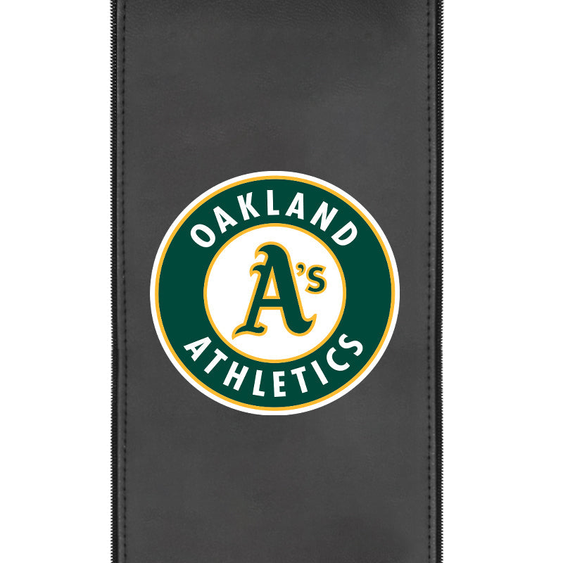 Silver Sofa with Oakland Athletics Logo