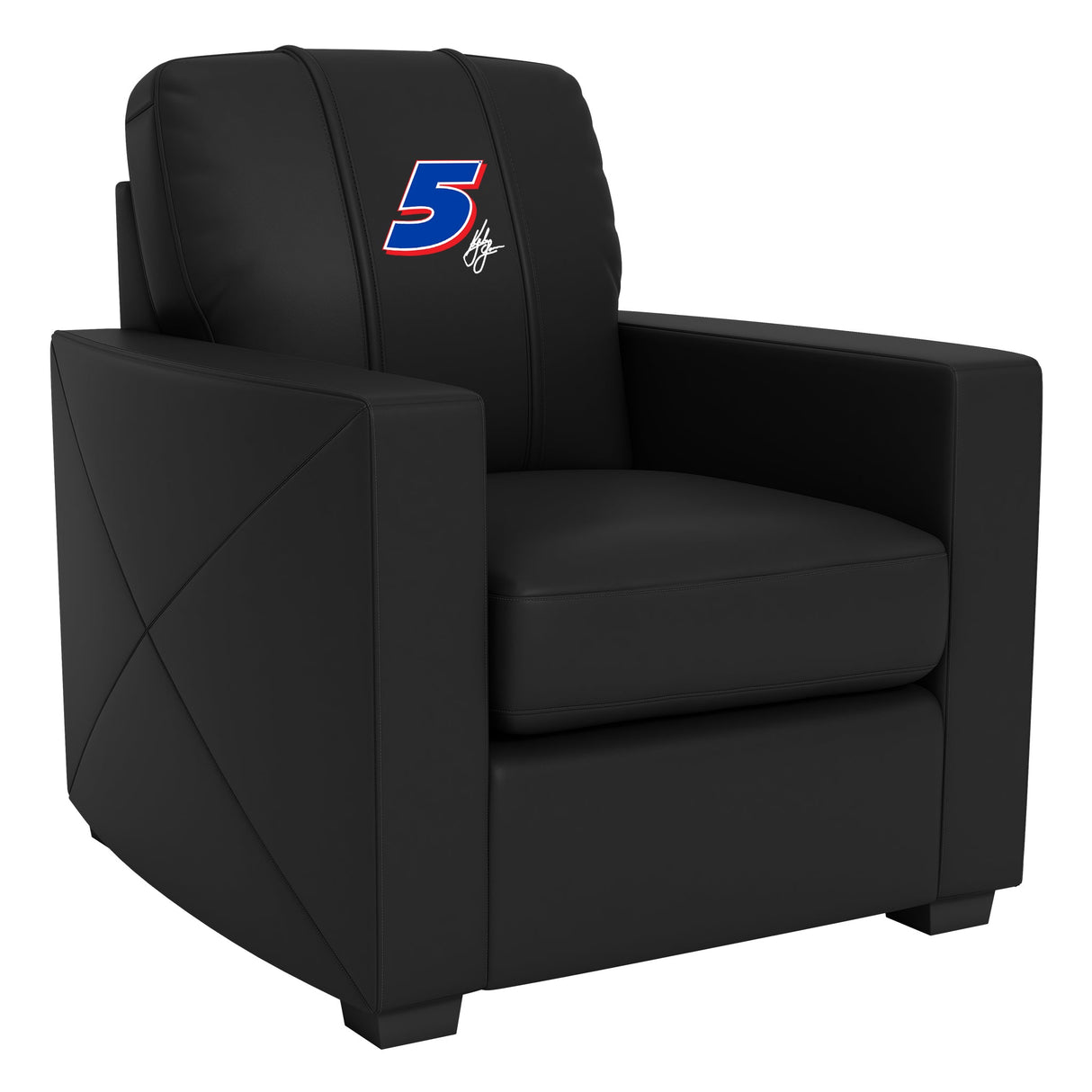 Silver Club Chair with Kyle Larson #5 Signature Logo