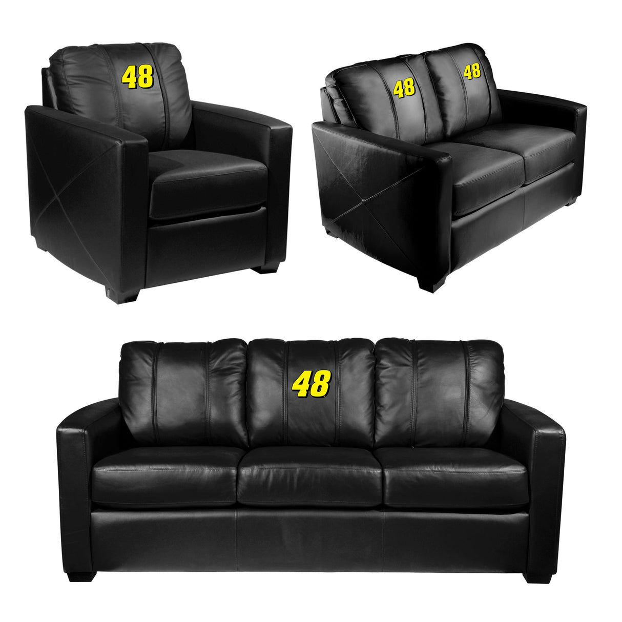 Silver Loveseat with Jimmie Johnson #48 Primary Logo