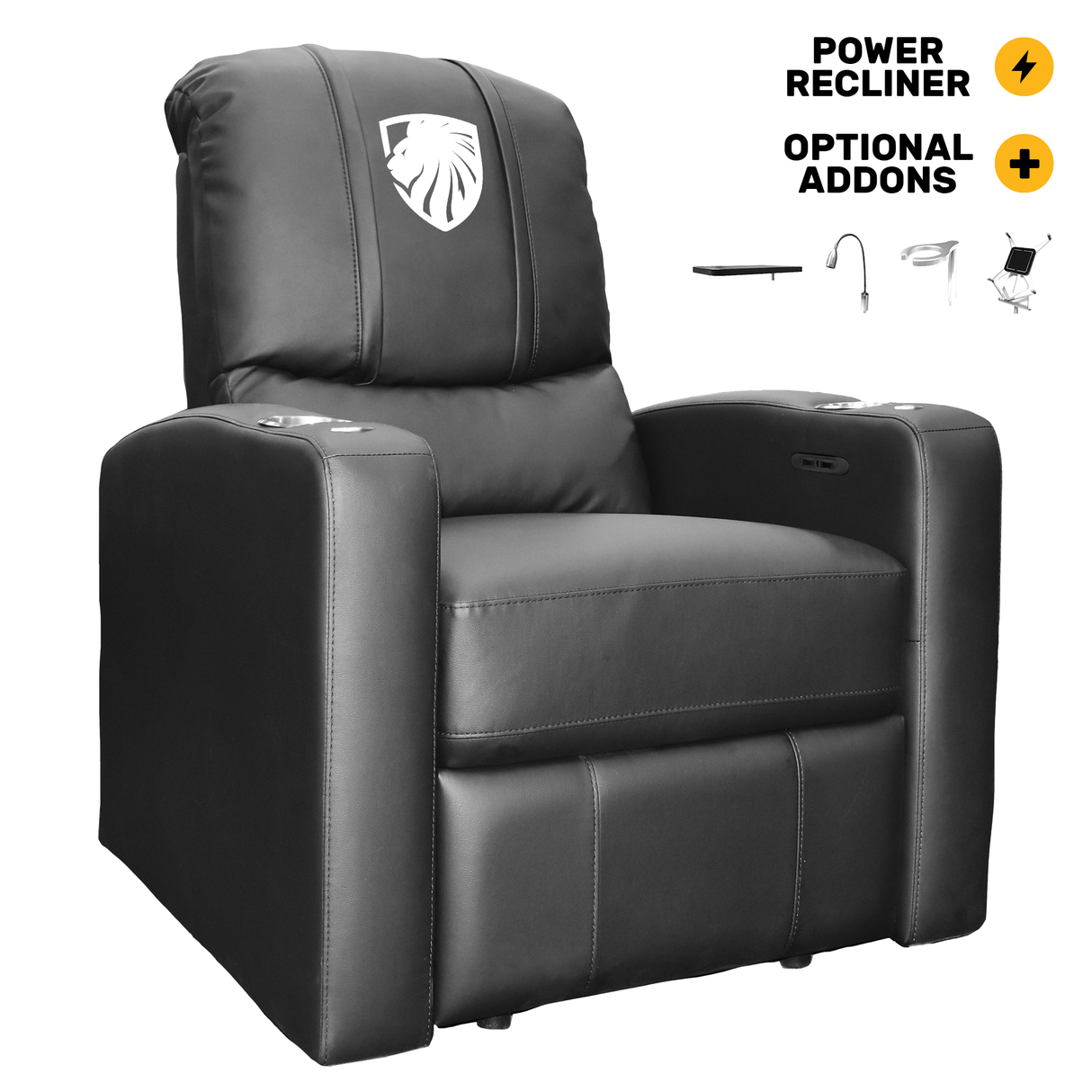 Stealth Power Plus Recliner with Las Vegas Inferno White Logo