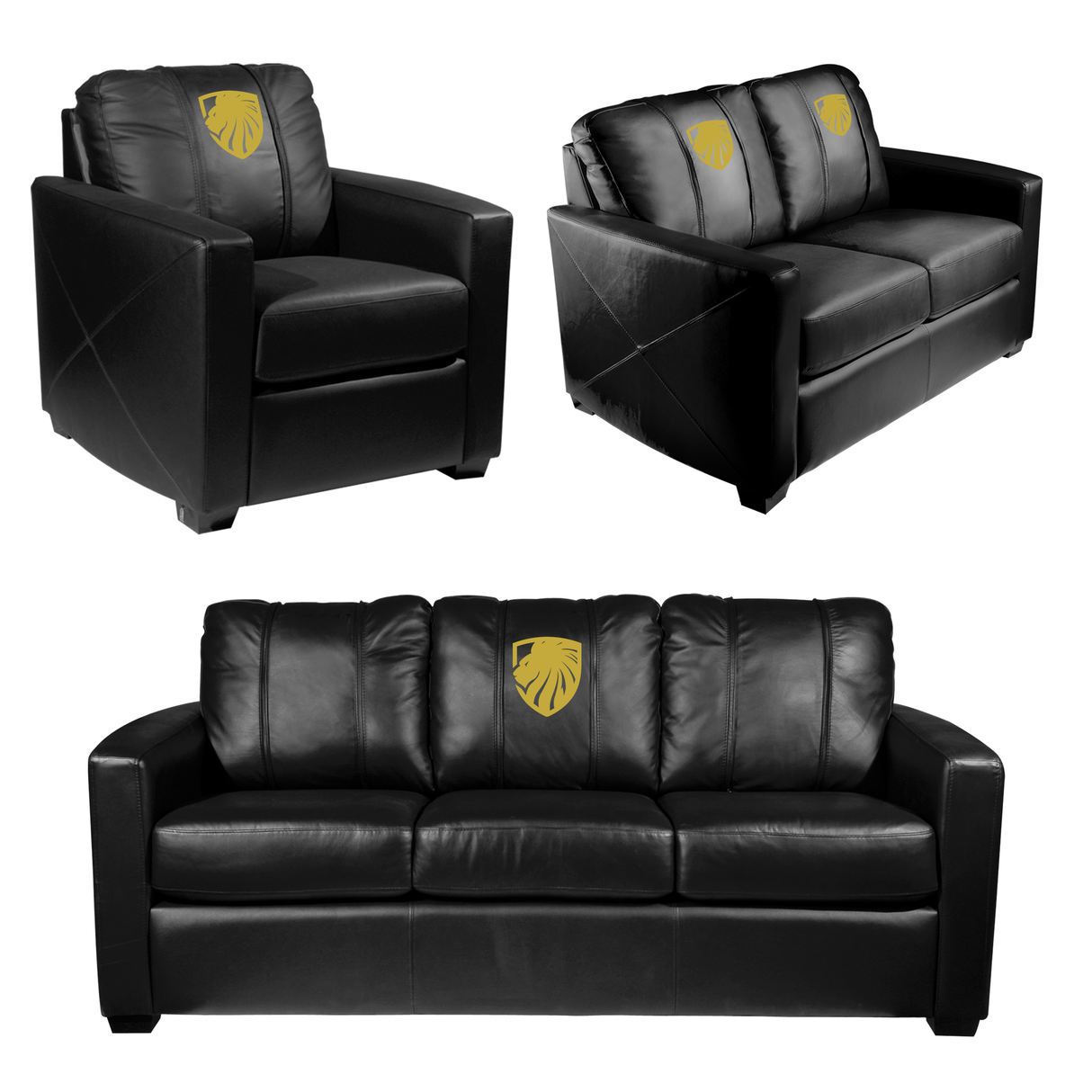 Stationary Club Chair with Las Vegas Inferno Gold Logo