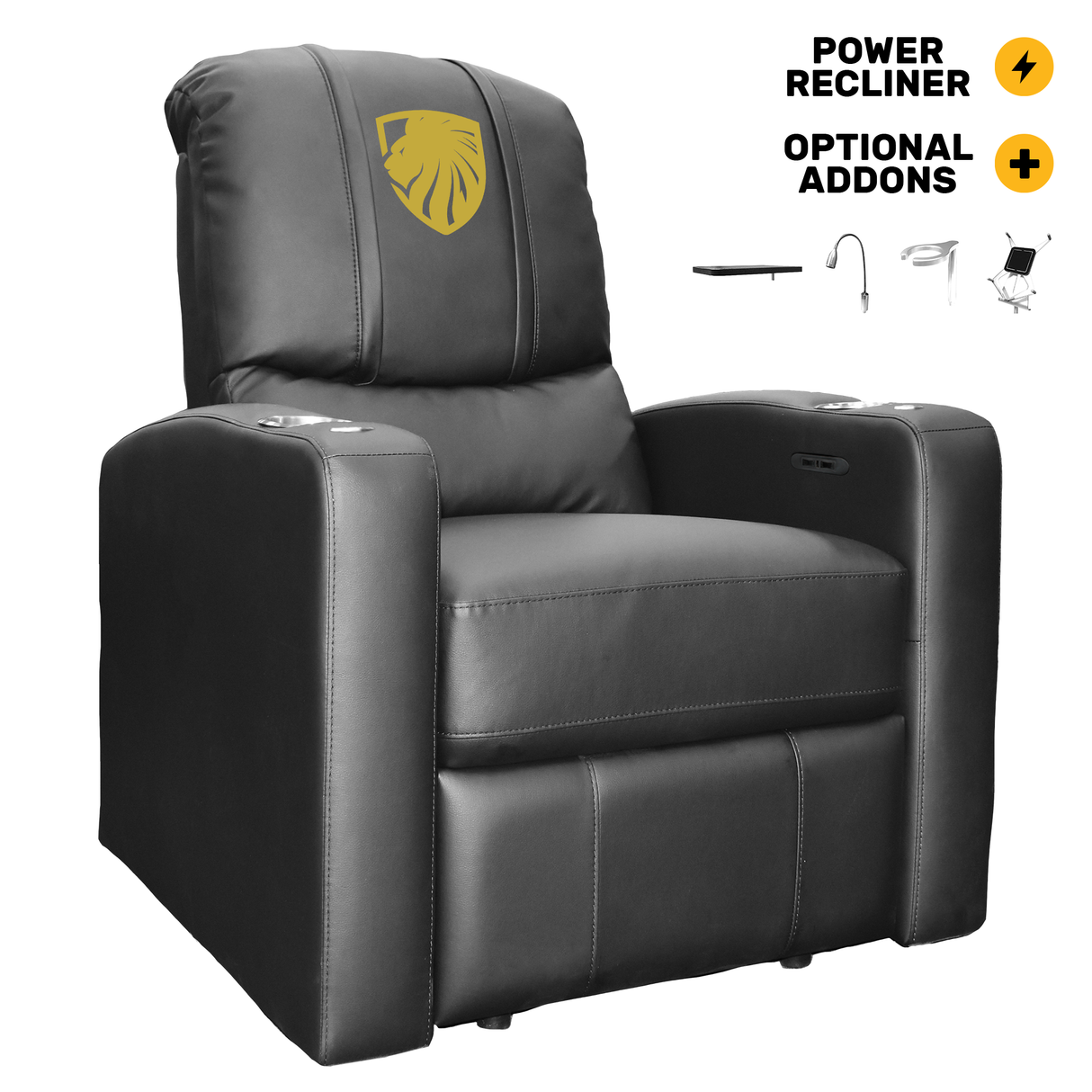 Stealth Power Plus Recliner with Las Vegas Inferno Gold Logo