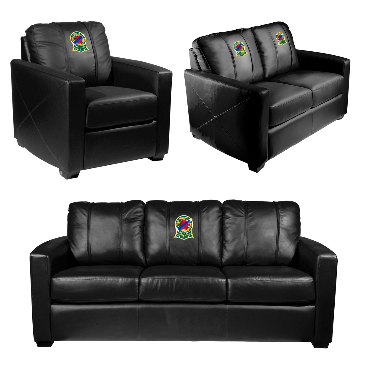 Silver Sofa with Houston Rockets Team Commemorative Logo