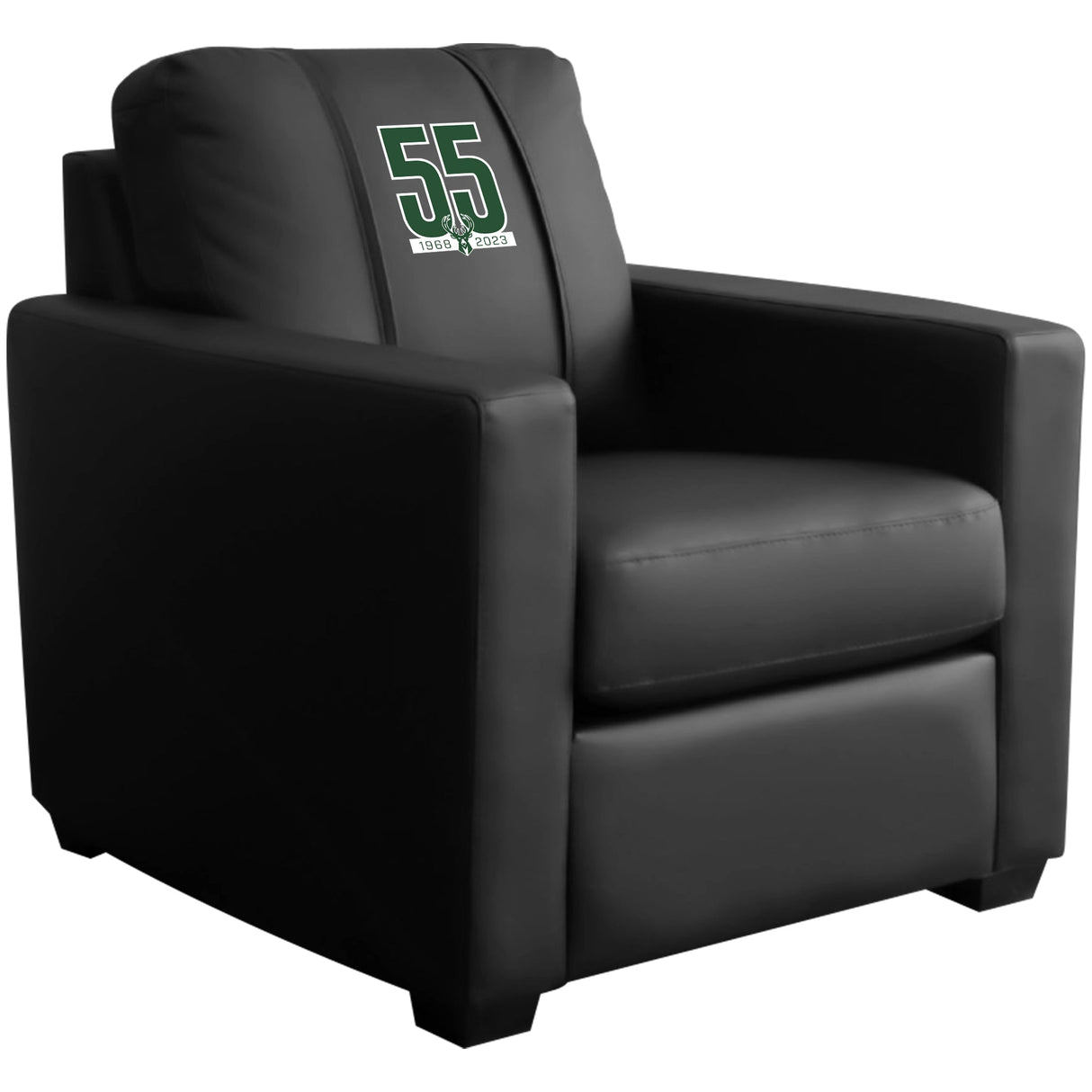 Silver Club Chair with Milwaukee Bucks Team Commemorative Logo
