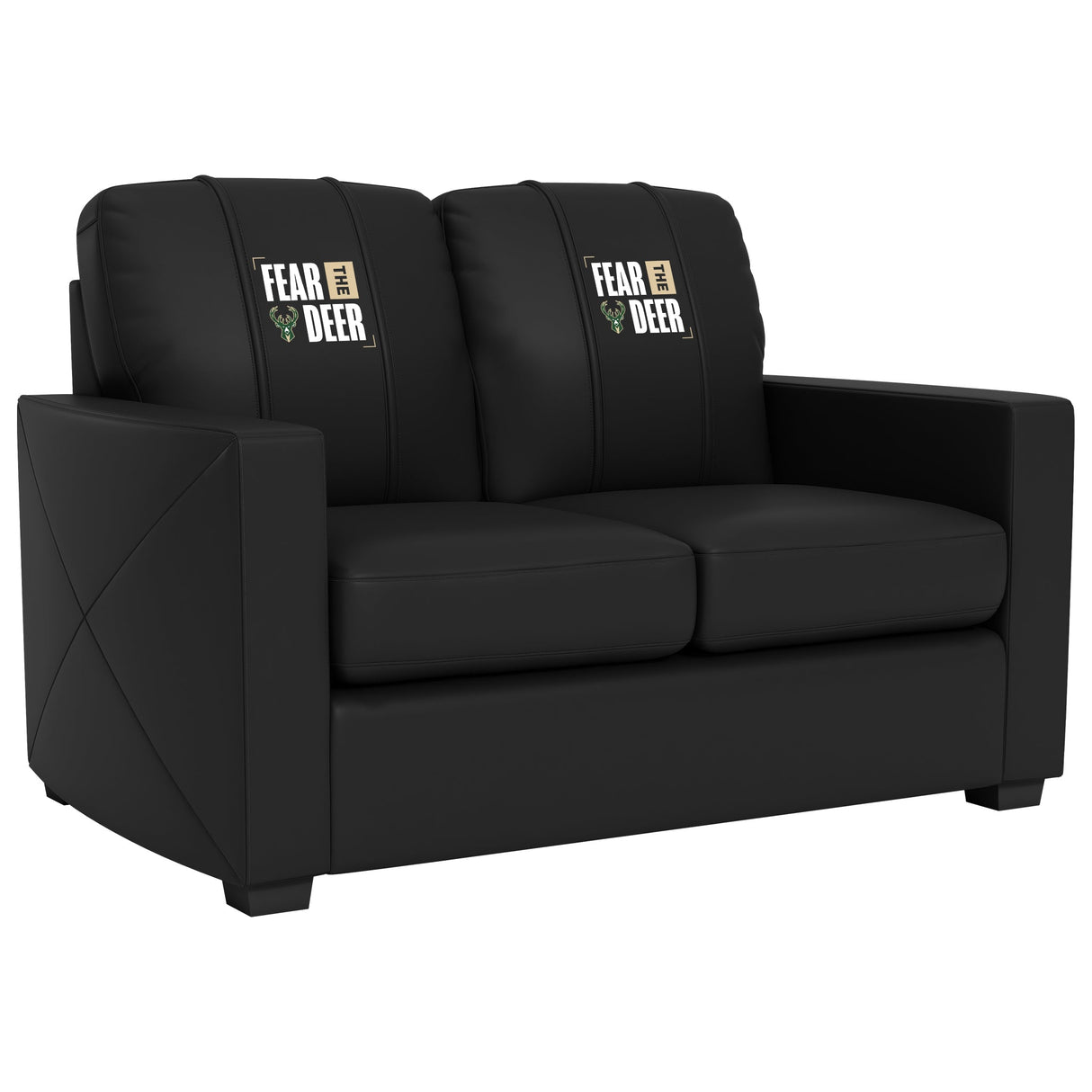 Silver Loveseat with Milwaukee Bucks 2024 Playoffs Logo