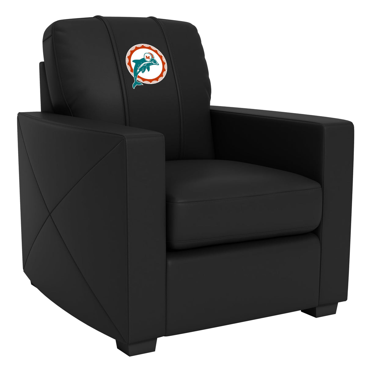 Silver Club Chair with Miami Dolphins Alternate Logo