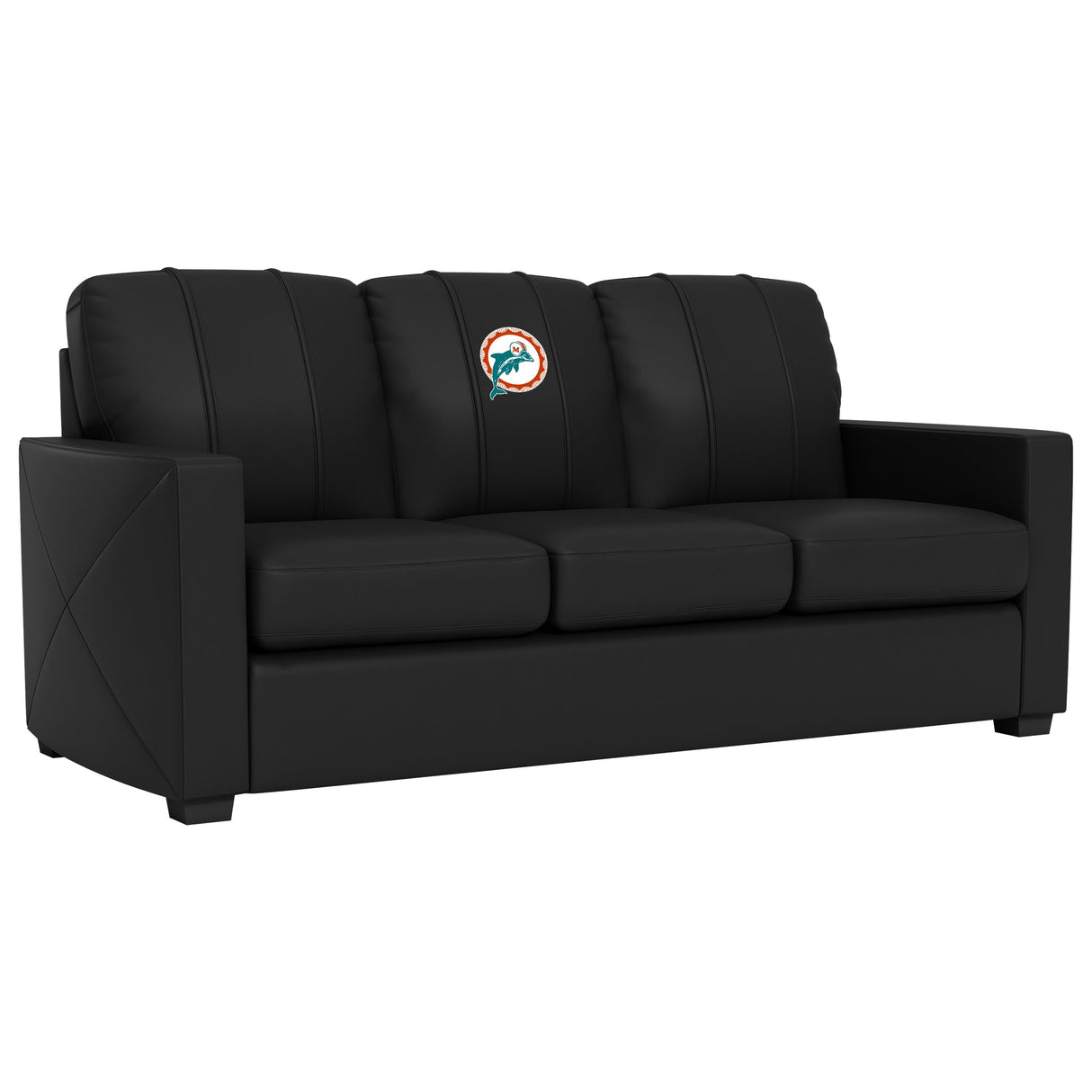 Silver Sofa with Miami Dolphins Alternate Logo