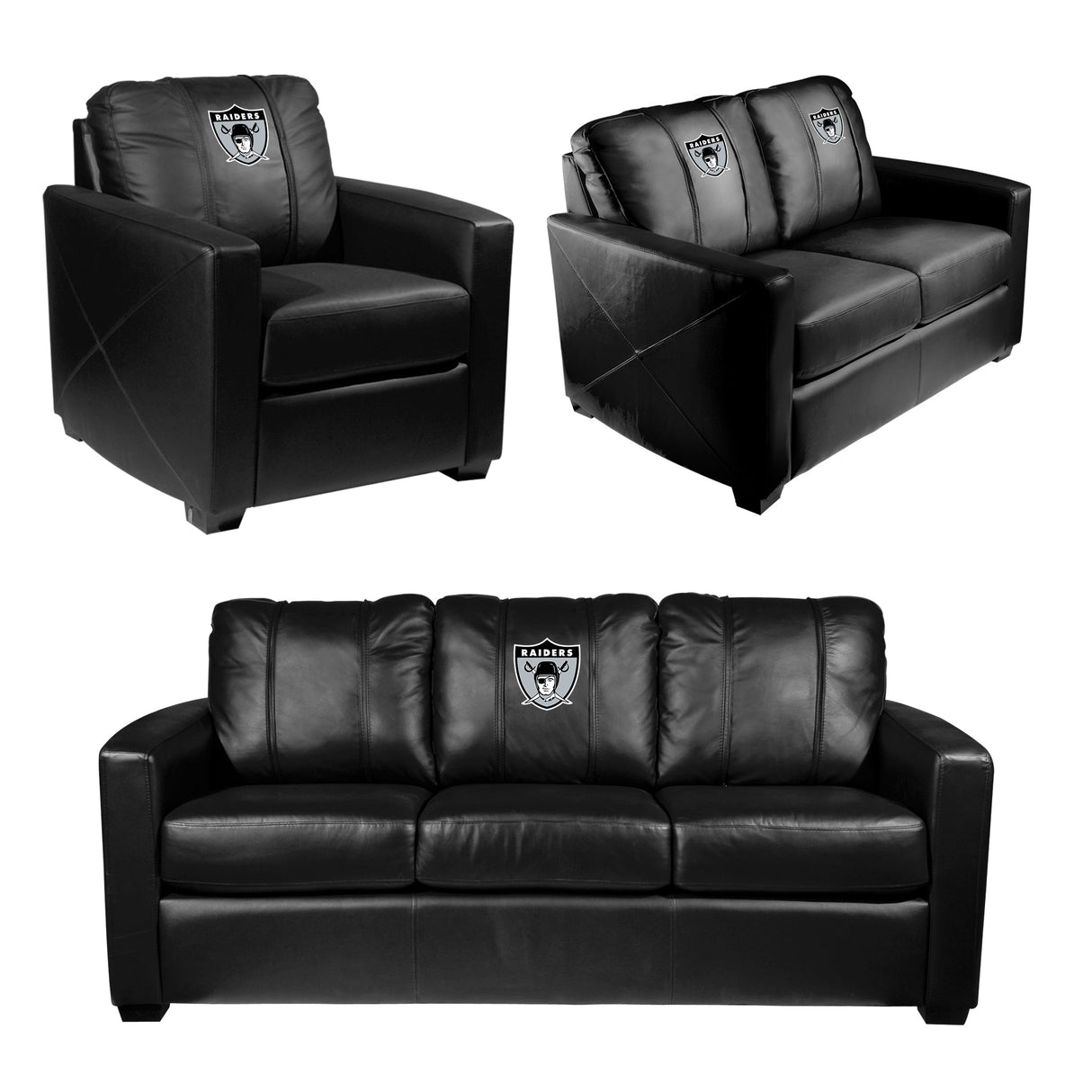 Silver Club Chair with Las Vegas Raiders Classic Logo