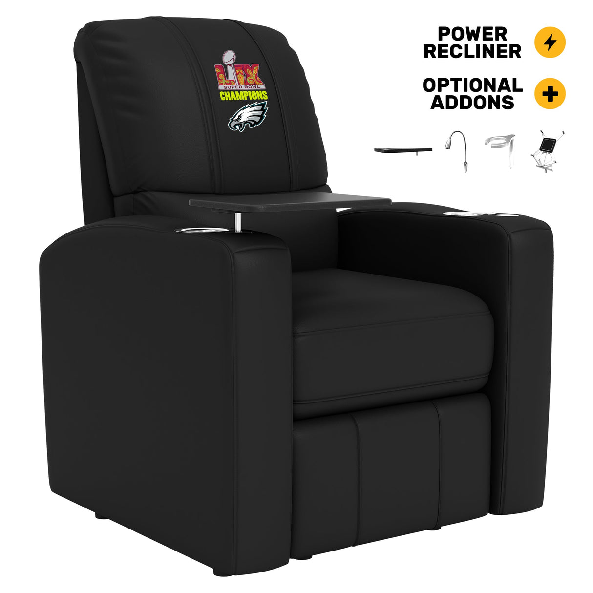 Stealth Power Plus Recliner with Philadelphia Eagles Super Bowl LIX Champions Logo