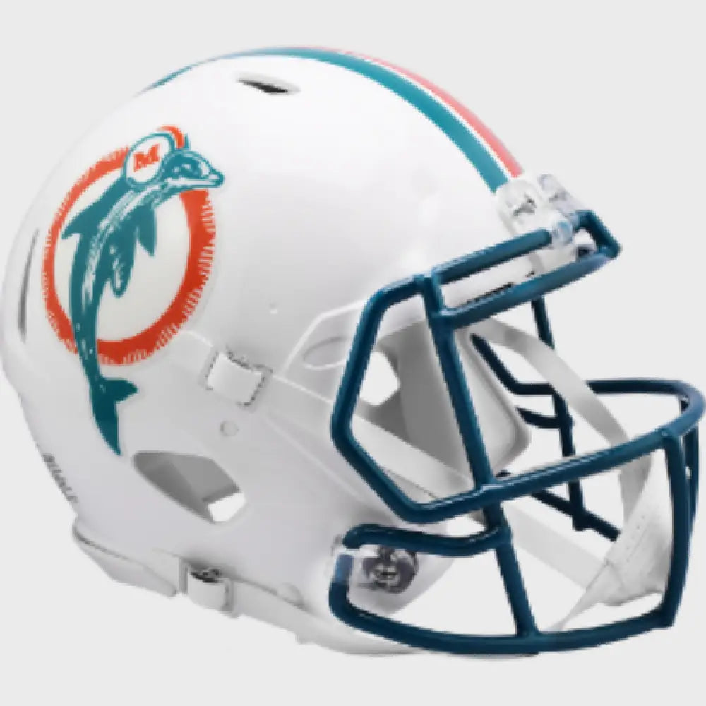 Miami Dolphins Full Size Authentic 1980 to 1996 Speed Throwback Football Helmet - NFL