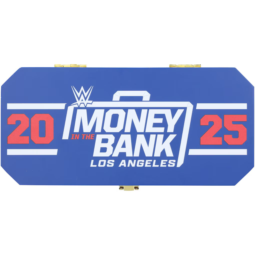 John Cena WWE Autographed Money In The Bank 2025 Blue Mini Title In Gift Box - Limited Edition of 25