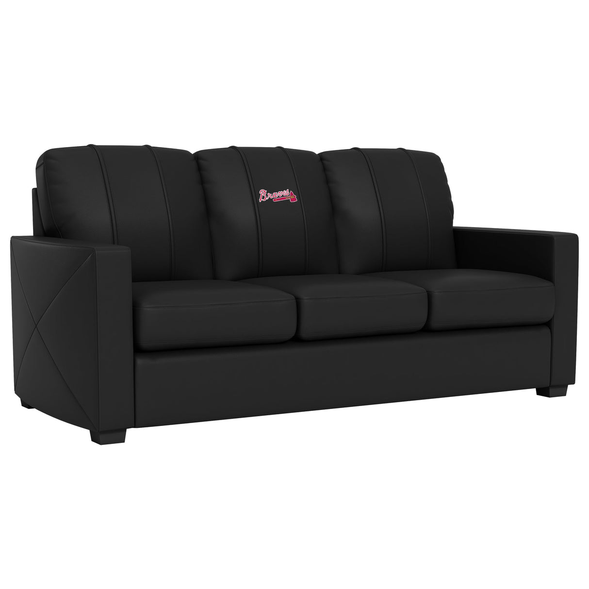 Silver Sofa with Atlanta Braves Logo