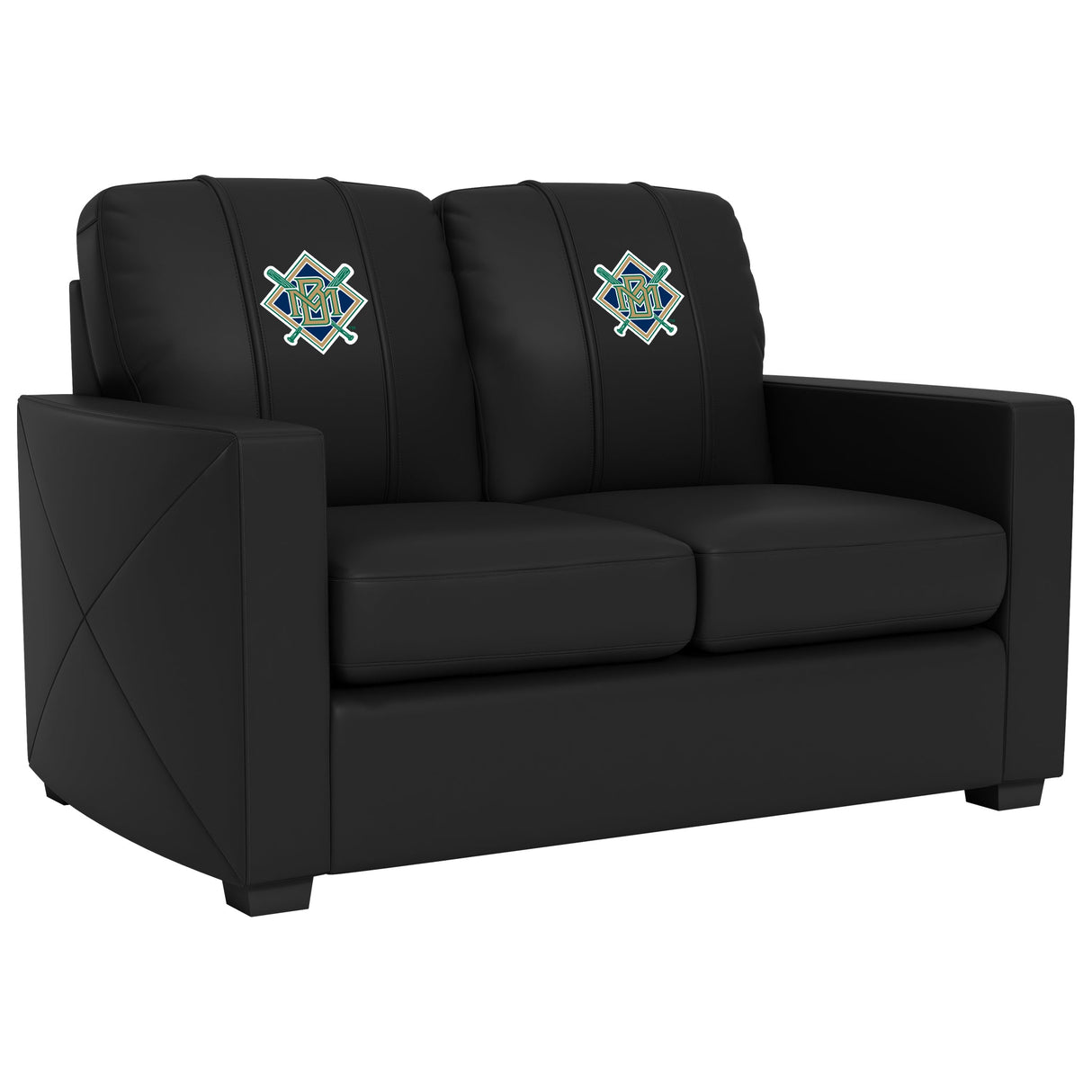 Silver Loveseat with Milwaukee Brewers Cooperstown Secondary
