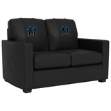 Silver Loveseat with Miami Marlins Secondary Logo Panel