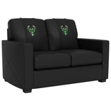 Silver Loveseat with Milwaukee Bucks Logo