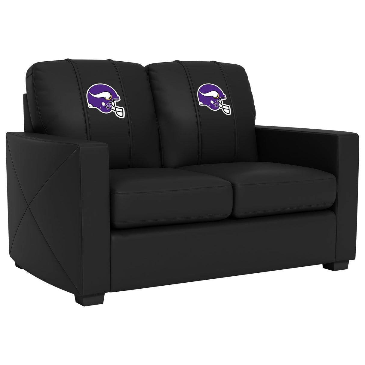 Silver Loveseat with  Minnesota Vikings Helmet Logo