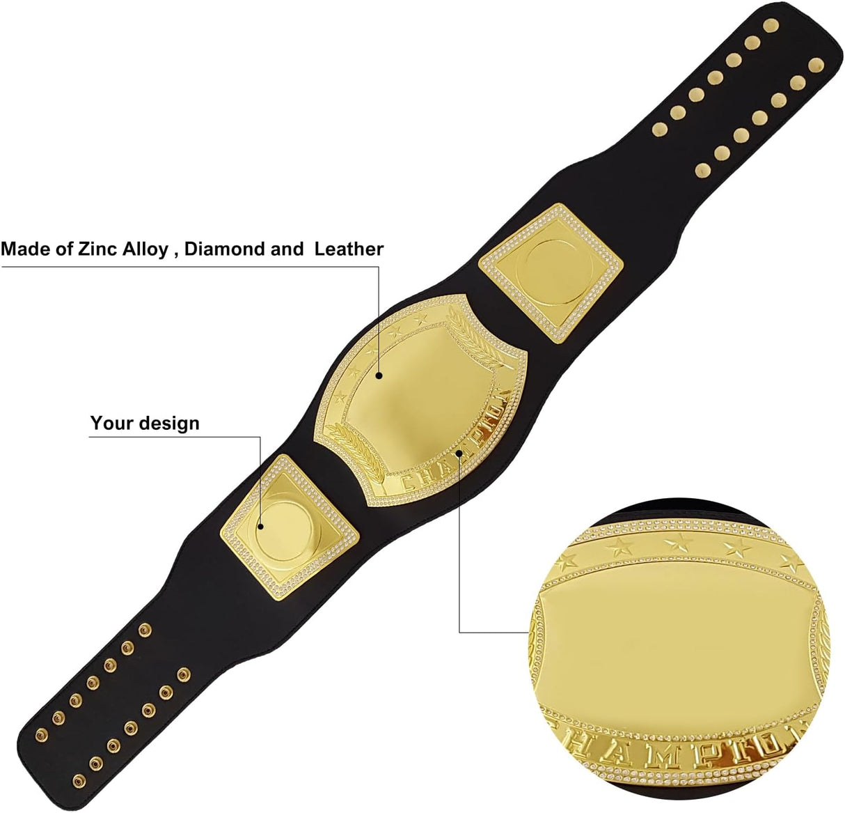 Championship Belt Customizable Wrestling Belt, Completely Personalized for All Sports