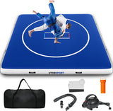 Inflatable Wrestling Mat, 10ft/ 13ft/ 16.5ft Jiu Jitsu Mats, PVC Landing Training Mat Foldable for Home Gym BJJ, MMA, Martial Art, Boxing, Grappling and Judo