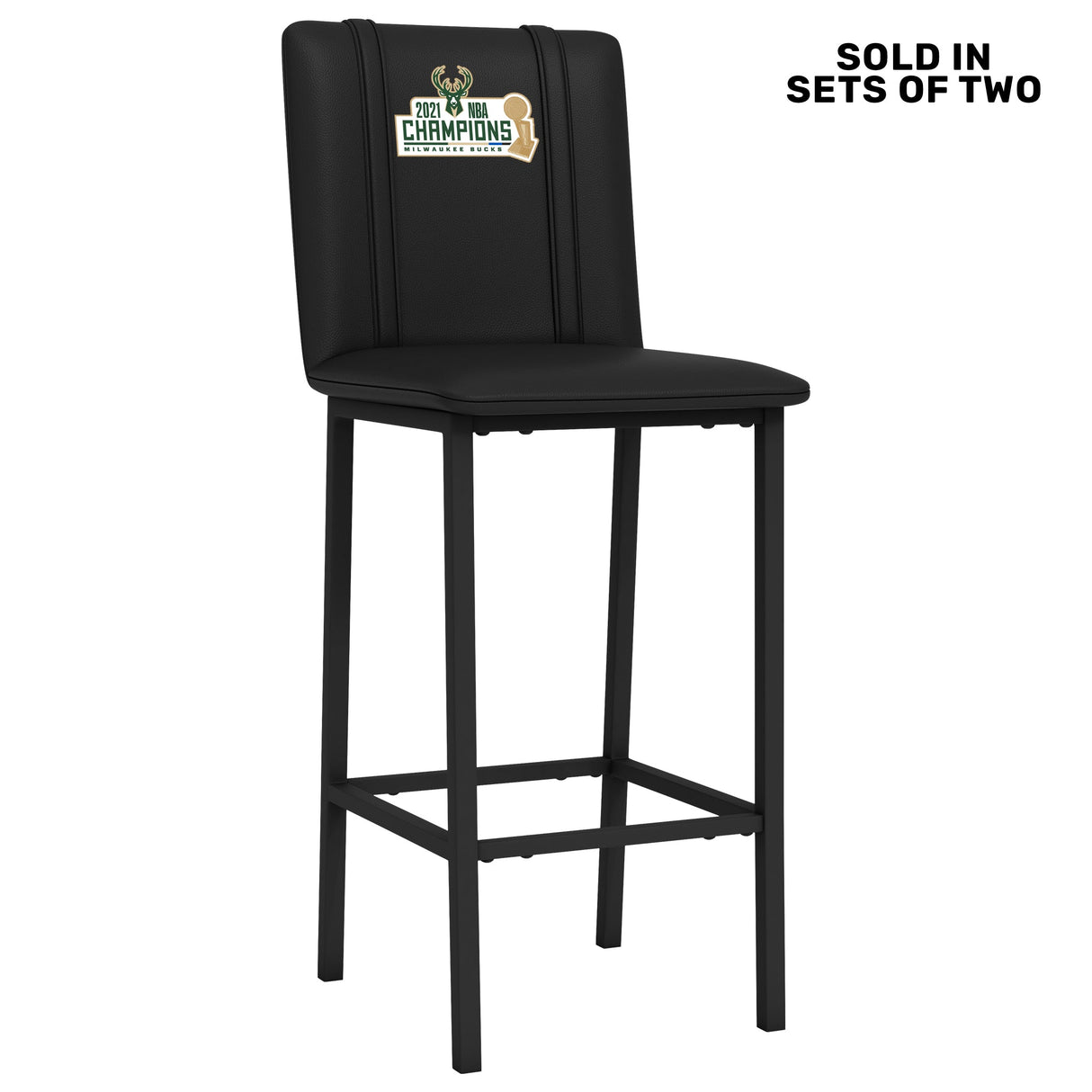 Bar Stool 500 with Milwaukee Bucks 2021 Champions Logo Set of 2
