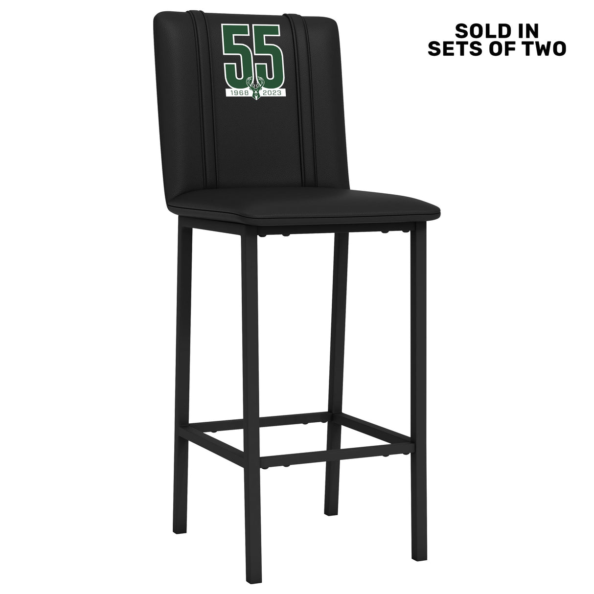 Bar Stool 500 with Milwaukee Bucks Team Commemorative Logo Set of 2