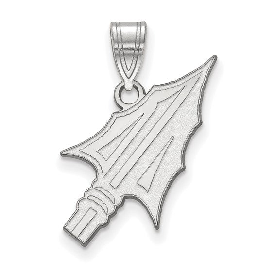 Florida State University FSU Sterling Silver Rhodium Large Arrow Pendant