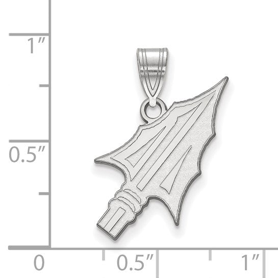Florida State University FSU Sterling Silver Rhodium Large Arrow Pendant
