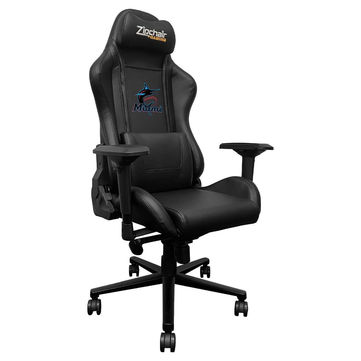 Xpression Pro Gaming Chair with Miami Marlins Logo Primary Logo