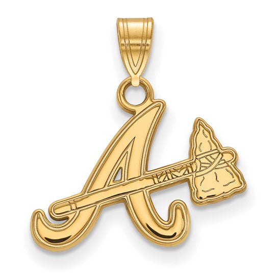 Atlanta Braves MLB 10K Gold Letter A with Tomahawk Small Pendant