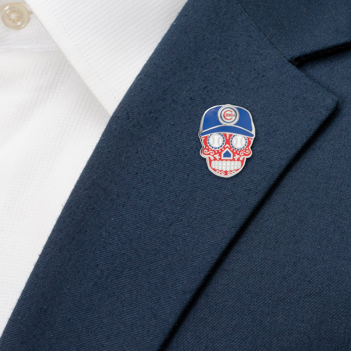 MLB Chicago Cubs Sugar Skull Lapel Pin