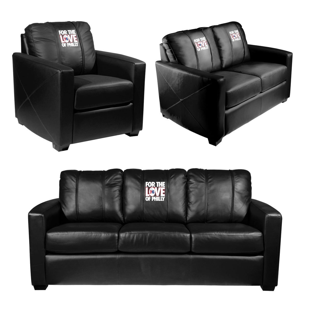 Silver Loveseat with Philadelphia 76ers 2024 Playoffs