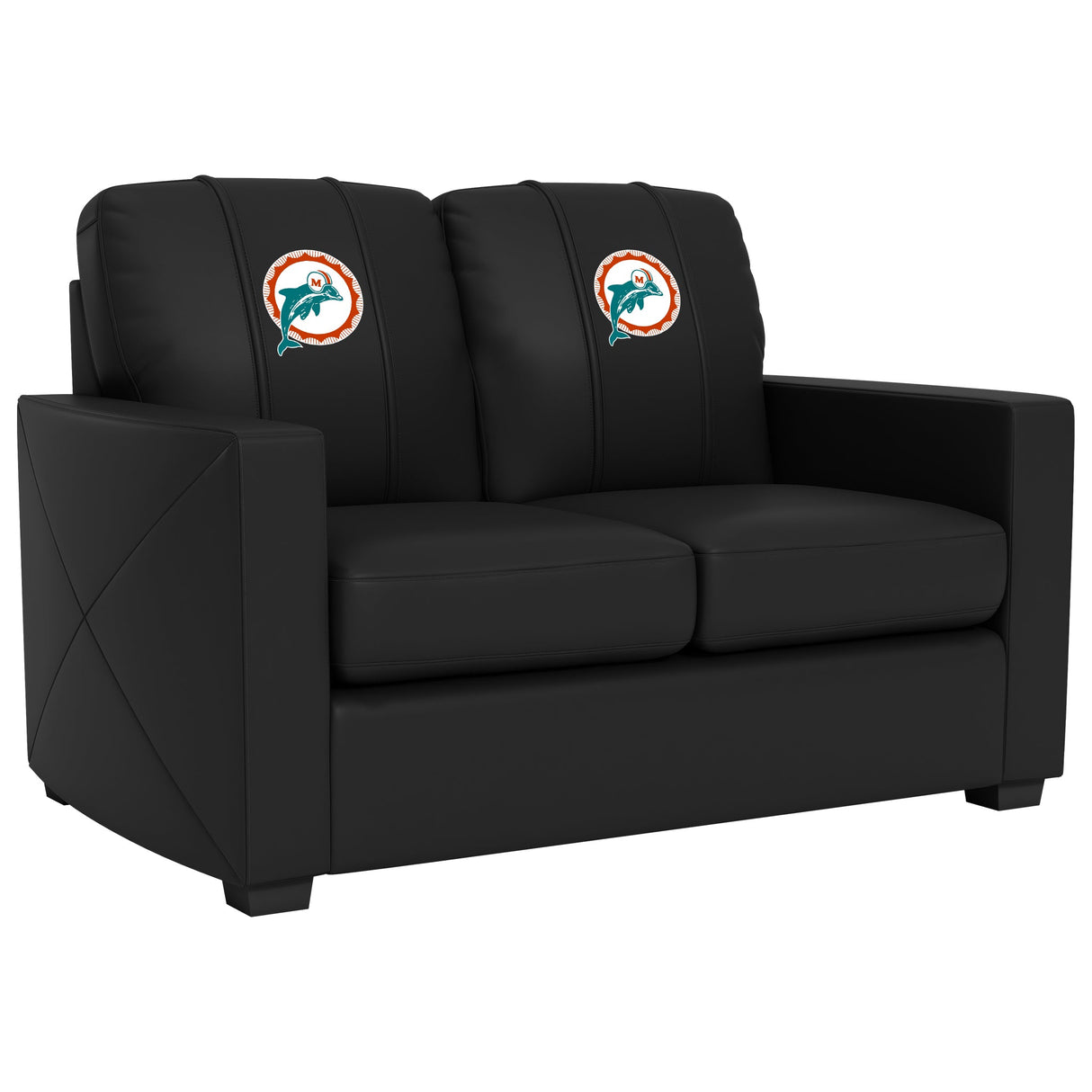 Silver Loveseat with  Miami Dolphins Alternate Logo