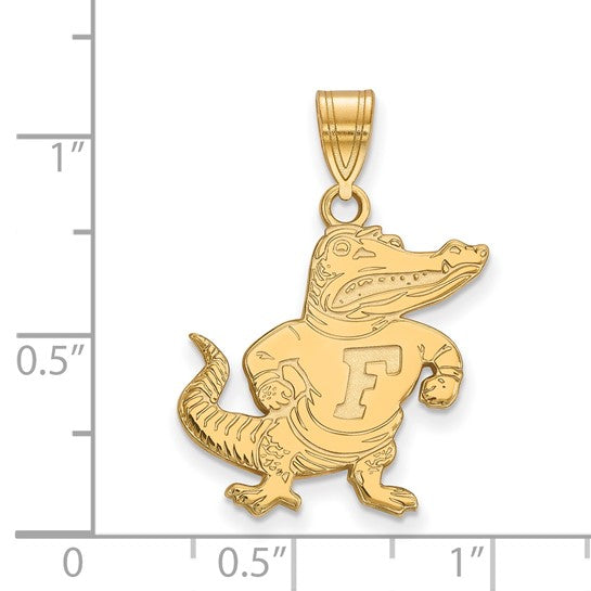 University of Florida Gator Large Sterling Silver Gold Pendant