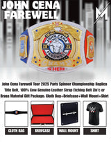 John Cena Farewell Tour 2025 Paris Spinner Championship Replica Title Belt
