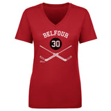 Ed Belfour Chicago 30 Goalie Sticks WHT