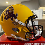 Arizona State Sun Devils Full Size Speed Replica Football Helmet Satin Yellow Sparky- NCAA