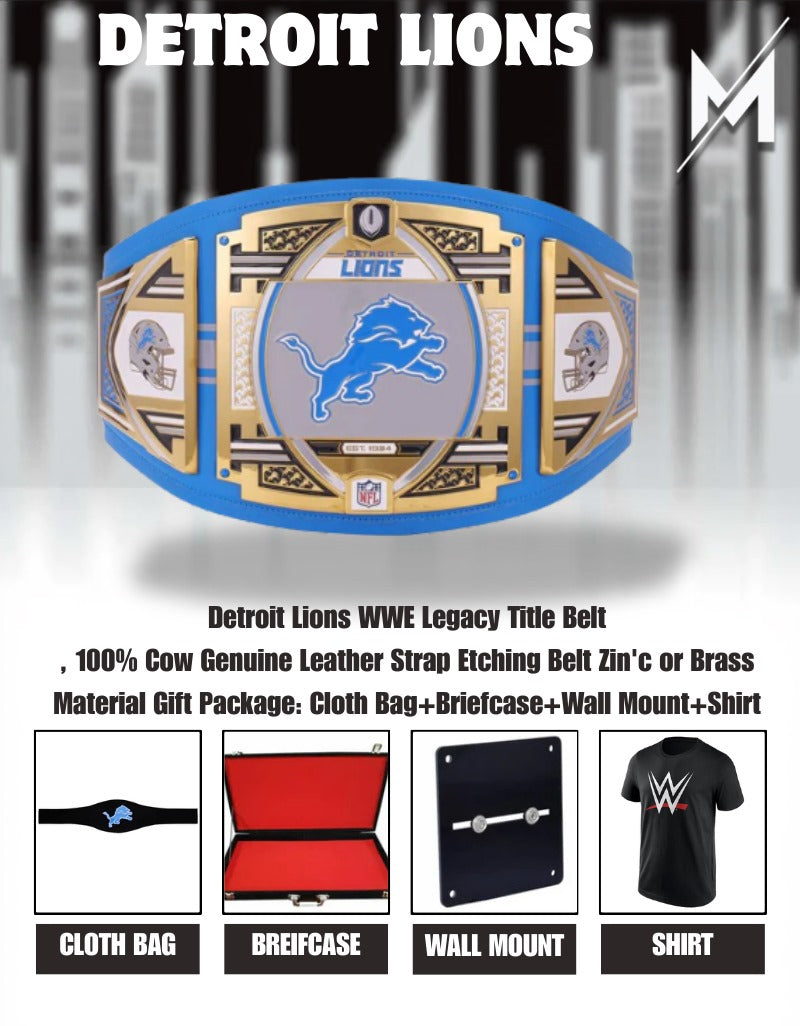 Detroit Lions WWE Legacy Title Belt